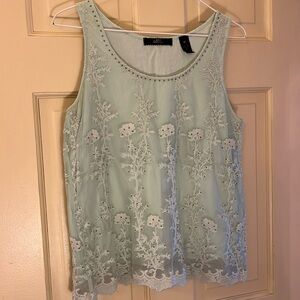 Green lace tank top